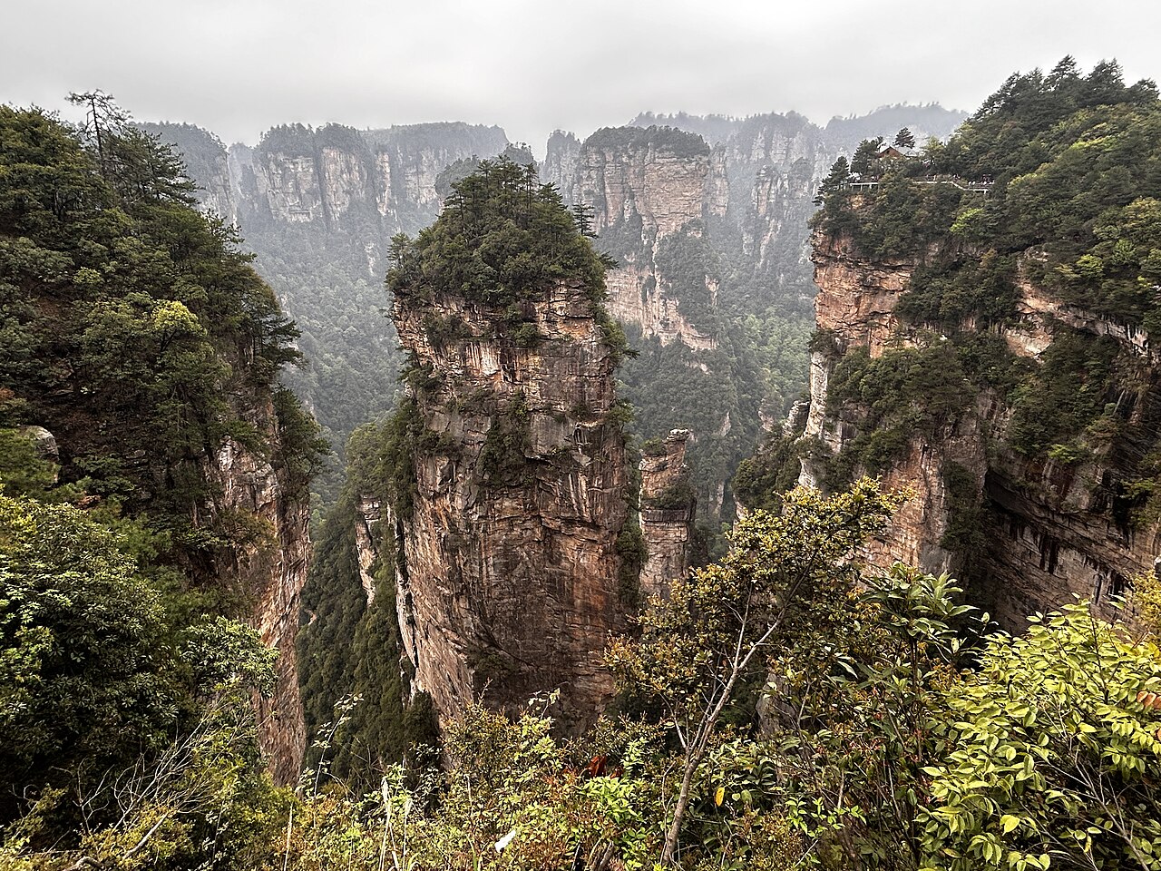 Sandstone pillars in Wulingyuan, Zhangjiajie, Hunan