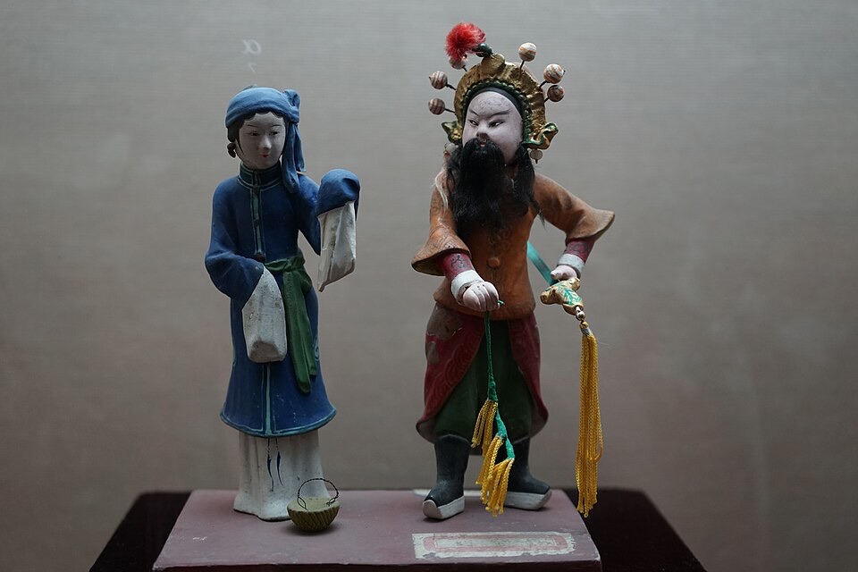 Two Huishan clay figurines photographed at Wuxi Museum in 2017